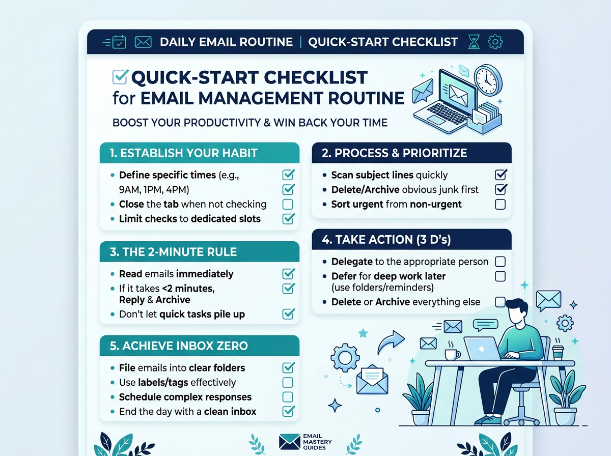 Quick-start checklist mockup